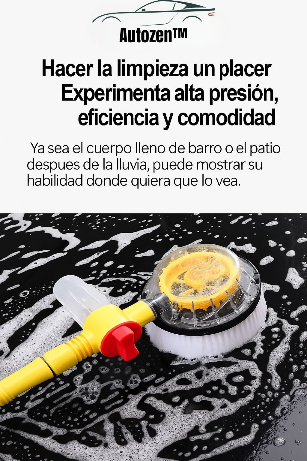 Autozen™ – Cepillo Profesional 360° para Lavado de Autos