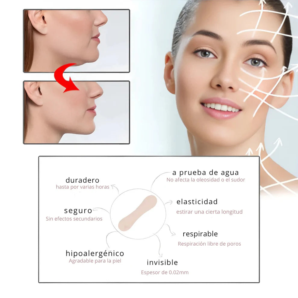 Liftband Facial™ Cintas Faciales Lifting Invisible – Pack x40 Unidades ✨