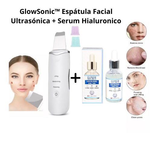 GlowSonic™ Espátula Facial Ultrasónica + Serum Hialuronico