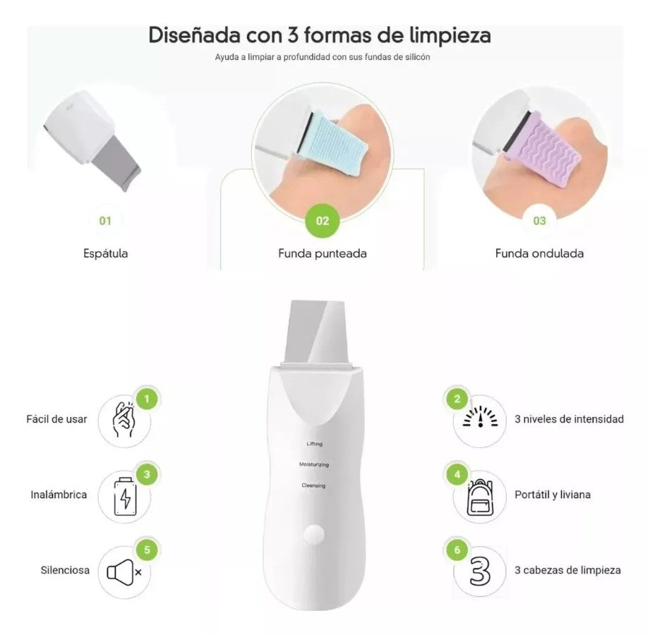 GlowSonic™ Espátula Facial Ultrasónica + Serum Hialuronico